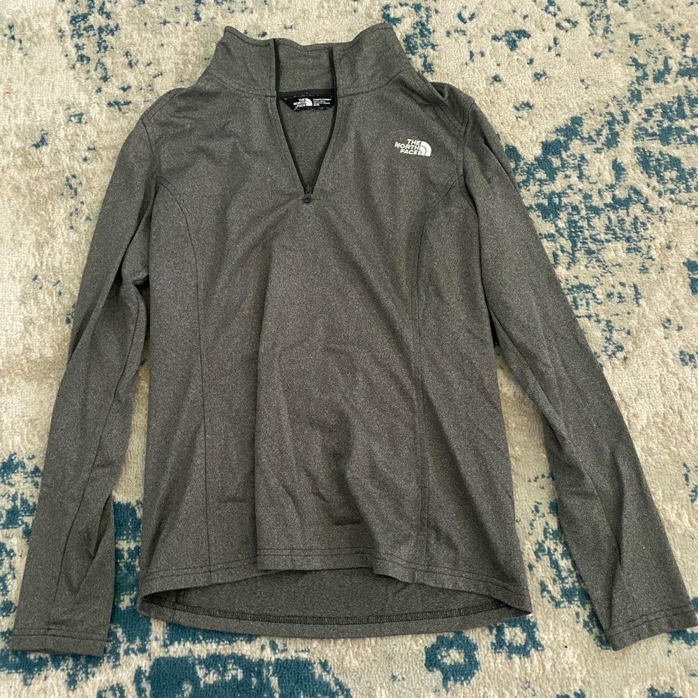 Grey North Face quarter zip